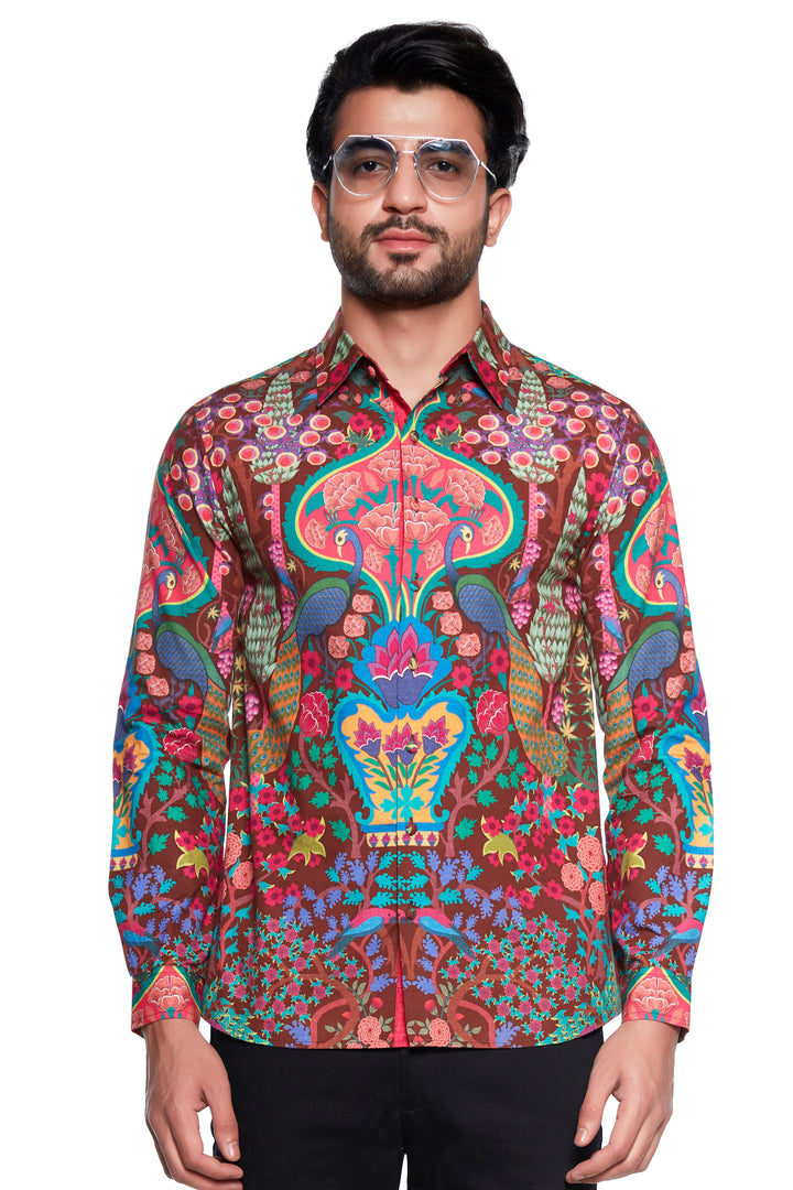 Brown Bagh Mens Shirt-Mens Wear-Siddhartha Bansal