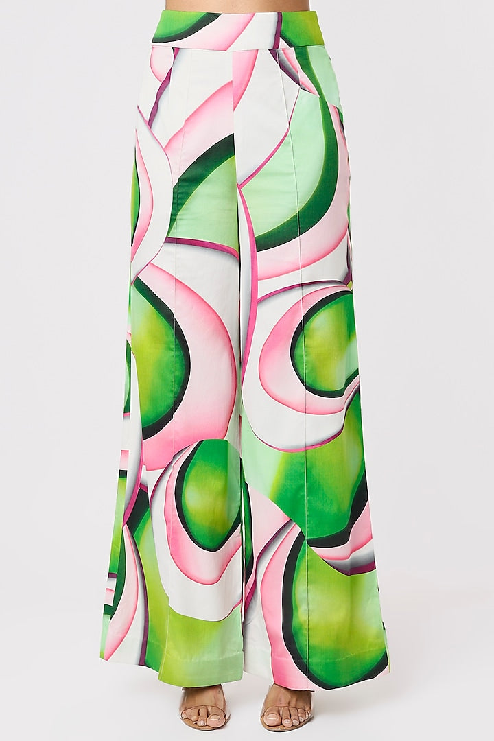 Murano Glass Art Embroidered Pant Suit With Bustier-Siddhartha Bansal