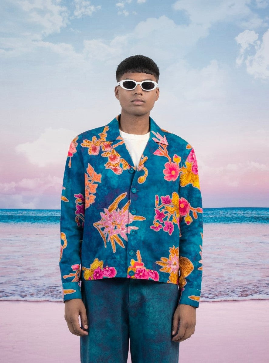 Seasons Blue Jacket-JACKETS-Siddhartha Bansal