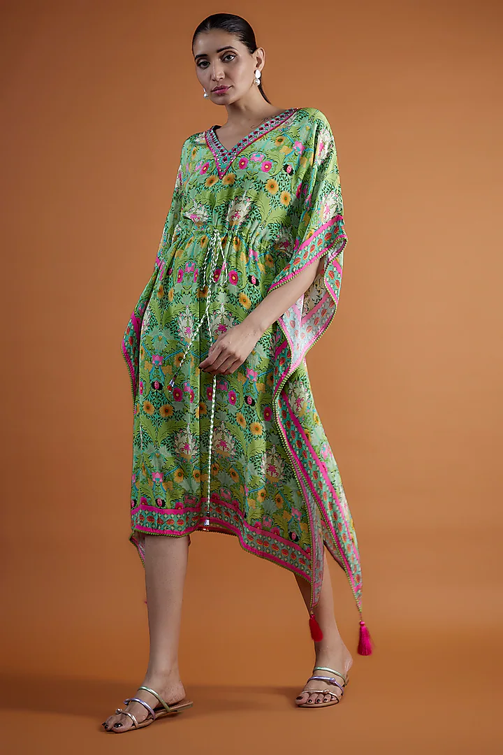 Green Bagh Kaftan-KAFTANS-Siddhartha Bansal