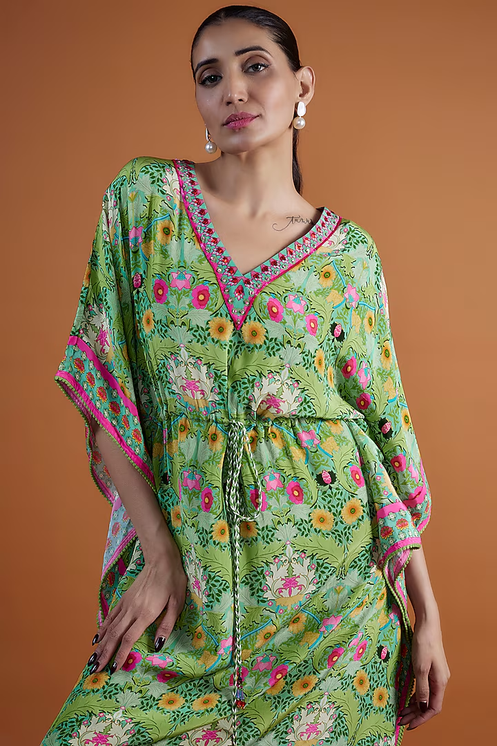 Green Bagh Kaftan-KAFTANS-Siddhartha Bansal