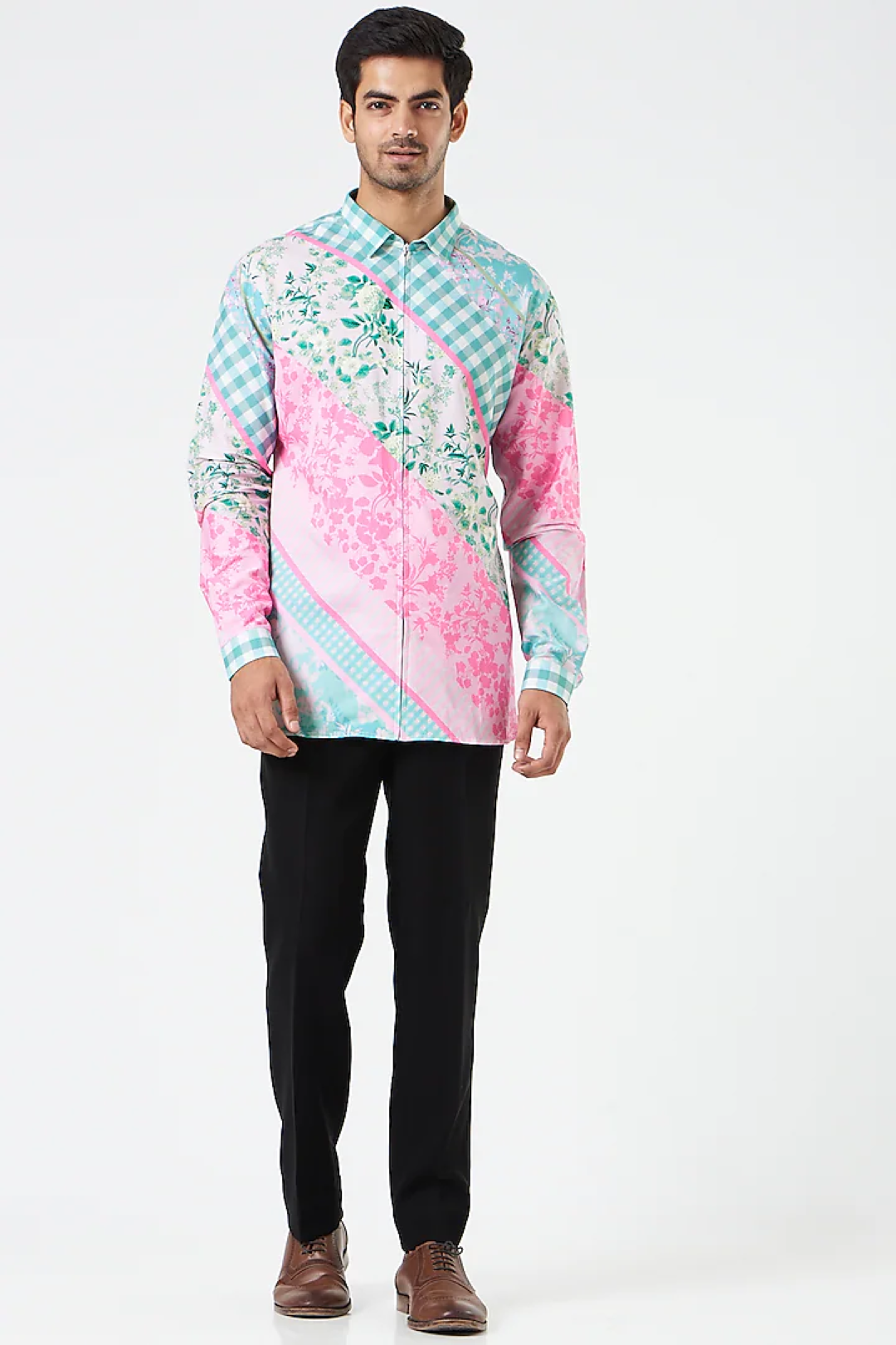 Soft Floral Stripe Candy Shirt-Mens Wear-Siddhartha Bansal