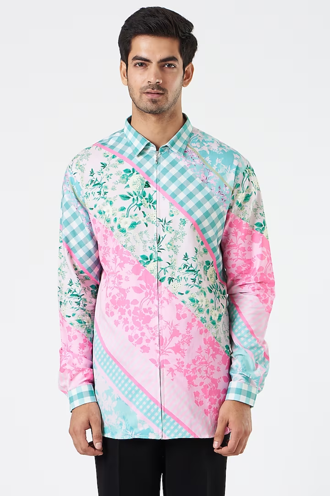 Soft Floral Stripe Candy Shirt-Mens Wear-Siddhartha Bansal