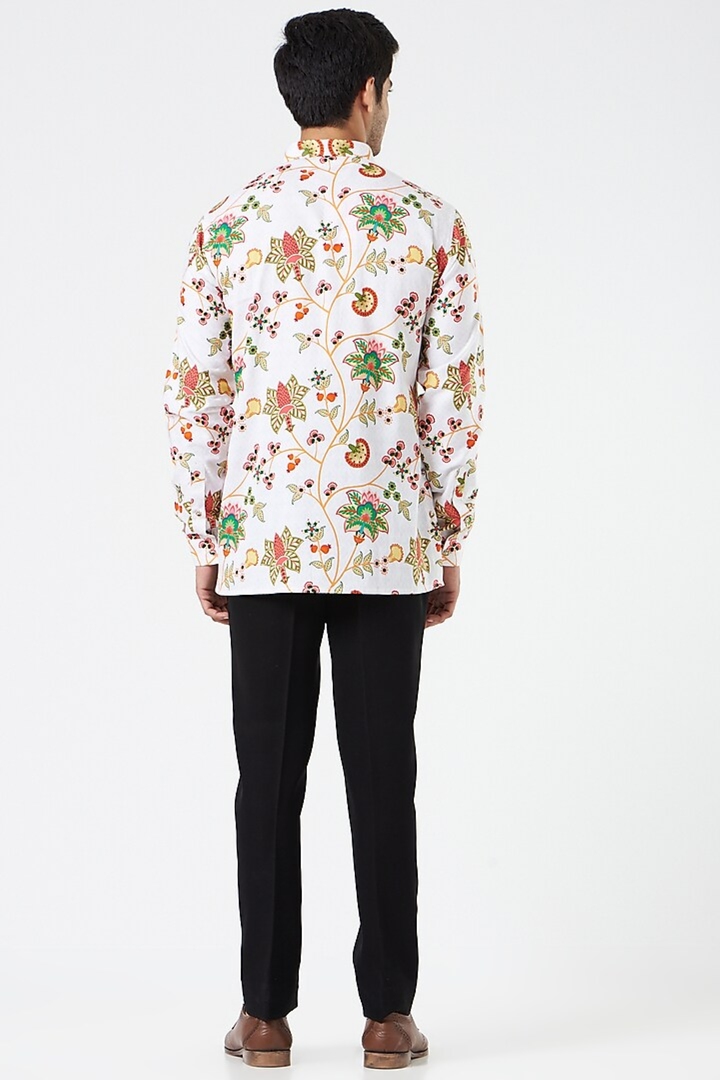Day Lily White Classic Chintz Floral Shirt-Mens Wear-Siddhartha Bansal