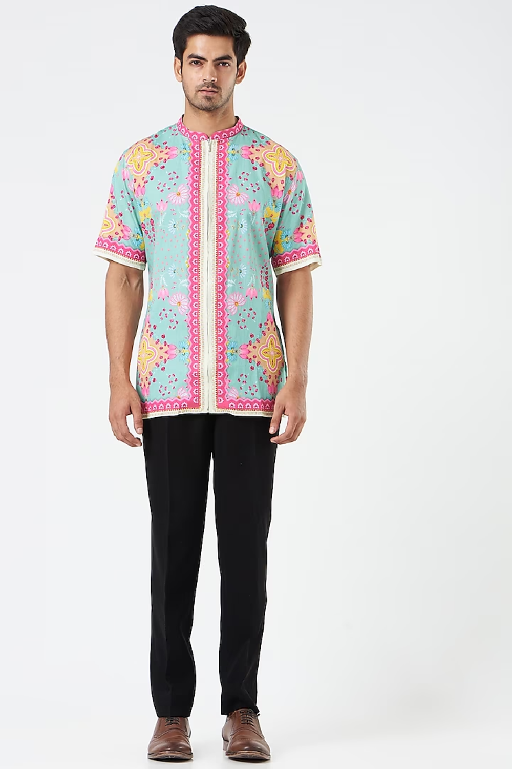 Young Boy Mint Candy Shirt-Mens Wear-Siddhartha Bansal