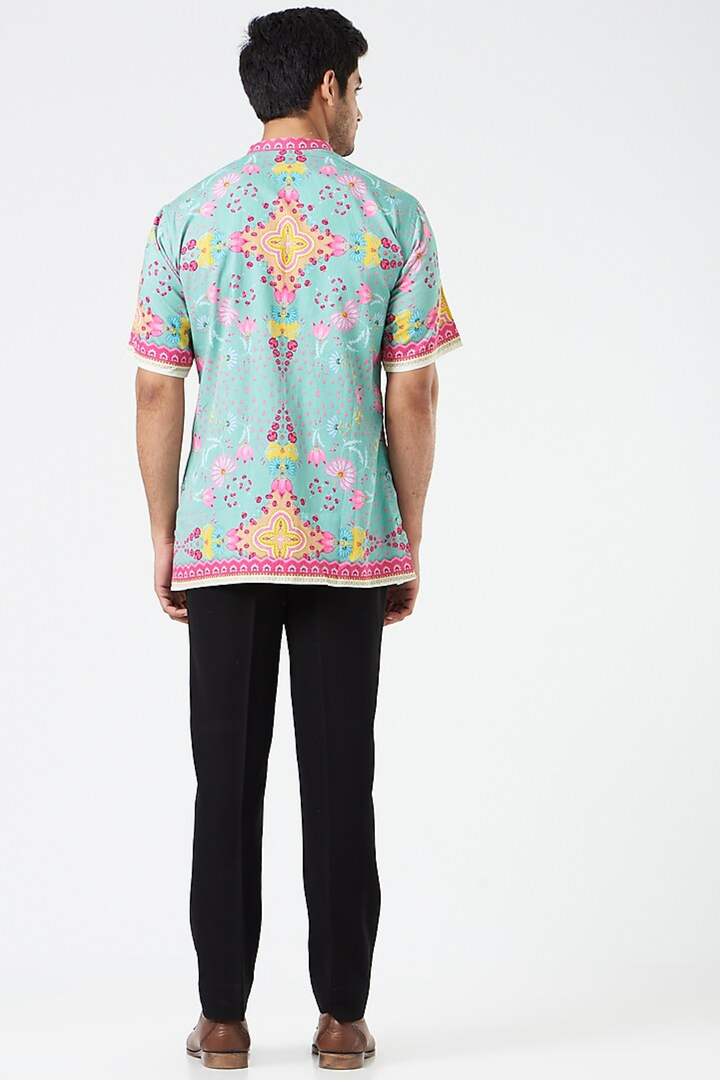 Young Boy Mint Candy Shirt-Mens Wear-Siddhartha Bansal