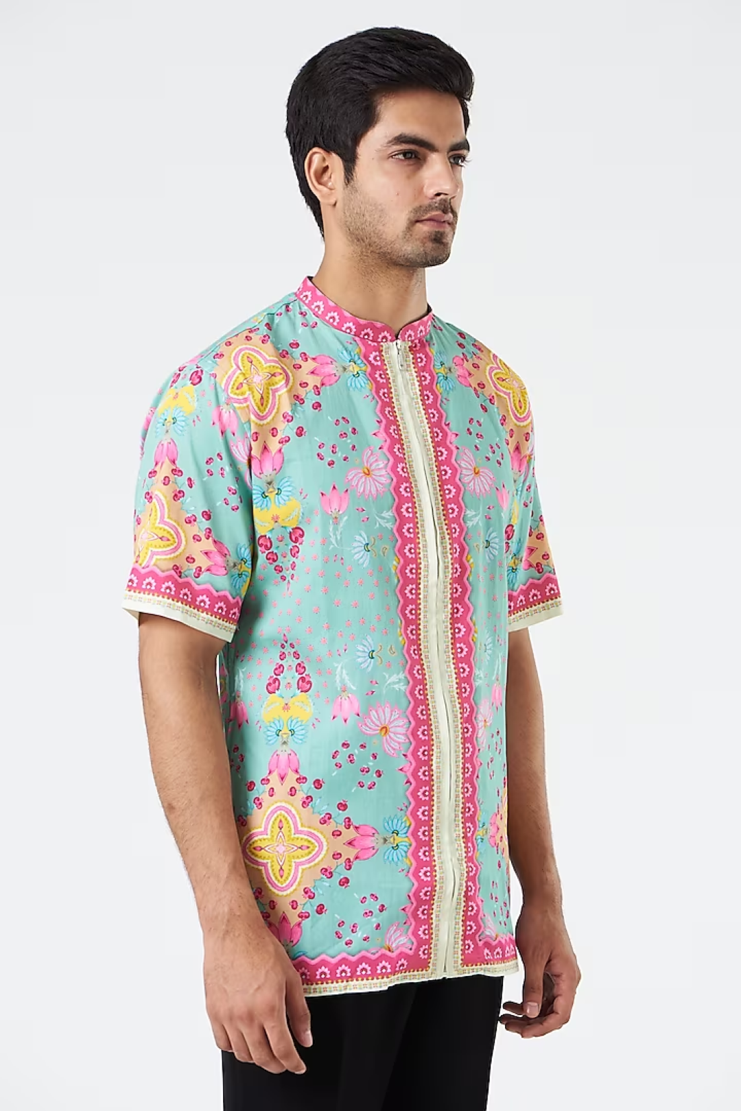 Young Boy Mint Candy Shirt-Mens Wear-Siddhartha Bansal