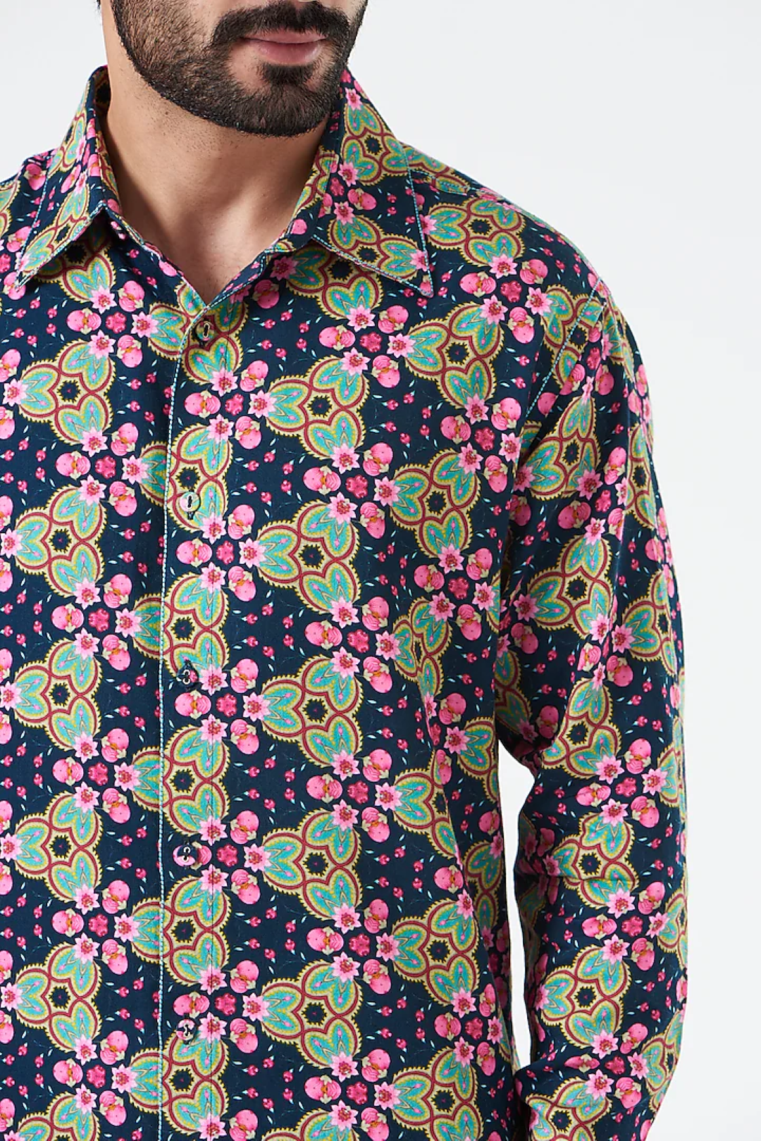 Mystic Grey Signature Kaleidoscope Shirt-Mens Wear-Siddhartha Bansal
