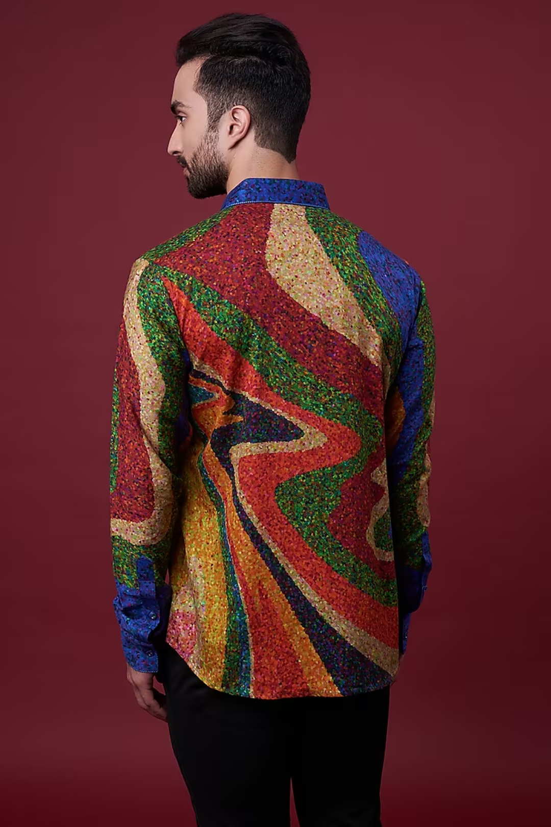 Multi Color Wave Shirt-Mens Wear-Siddhartha Bansal
