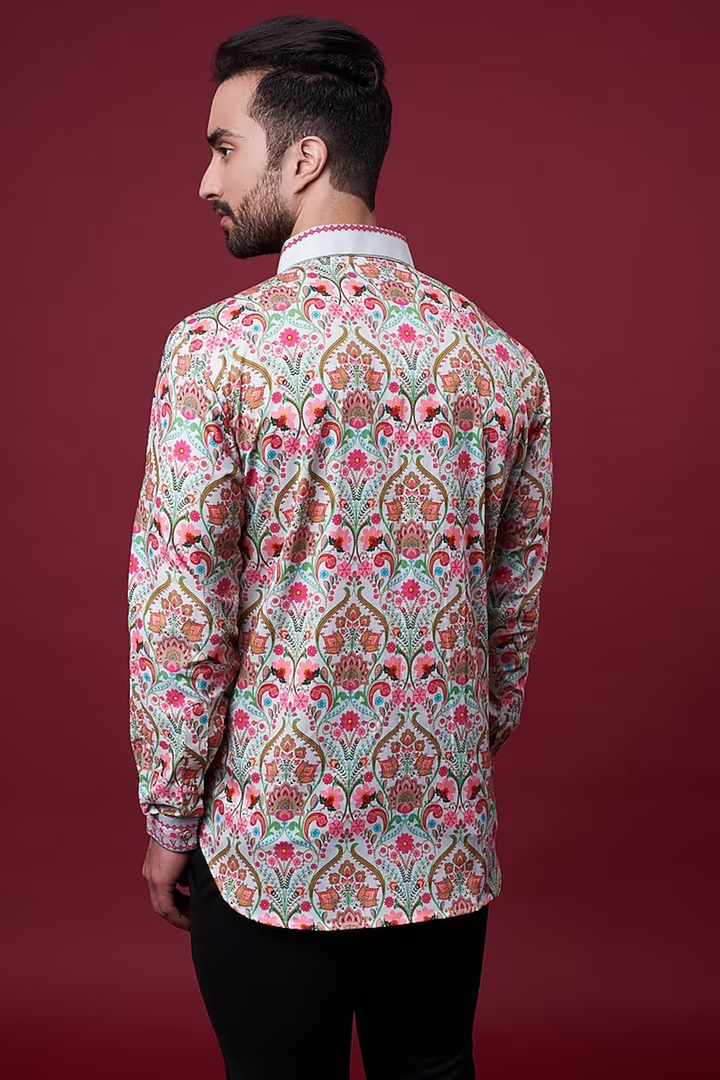 Classic Grey Paisley Shirt-Mens Wear-Siddhartha Bansal