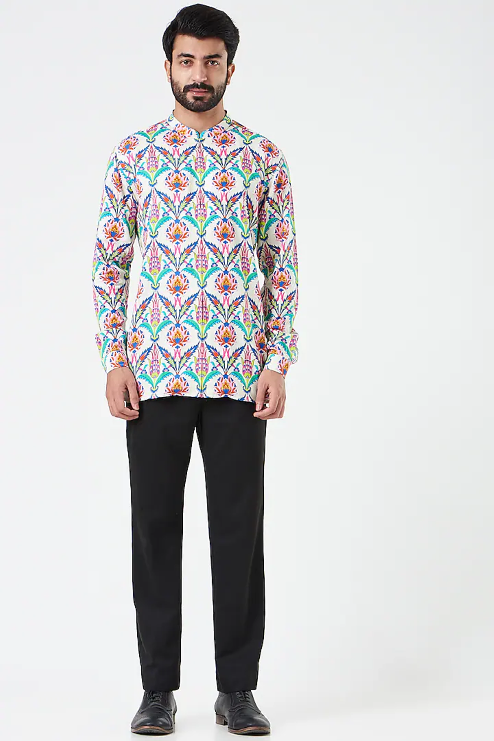 Dusky Iris Neon Flower Shirt-Mens Wear-Siddhartha Bansal
