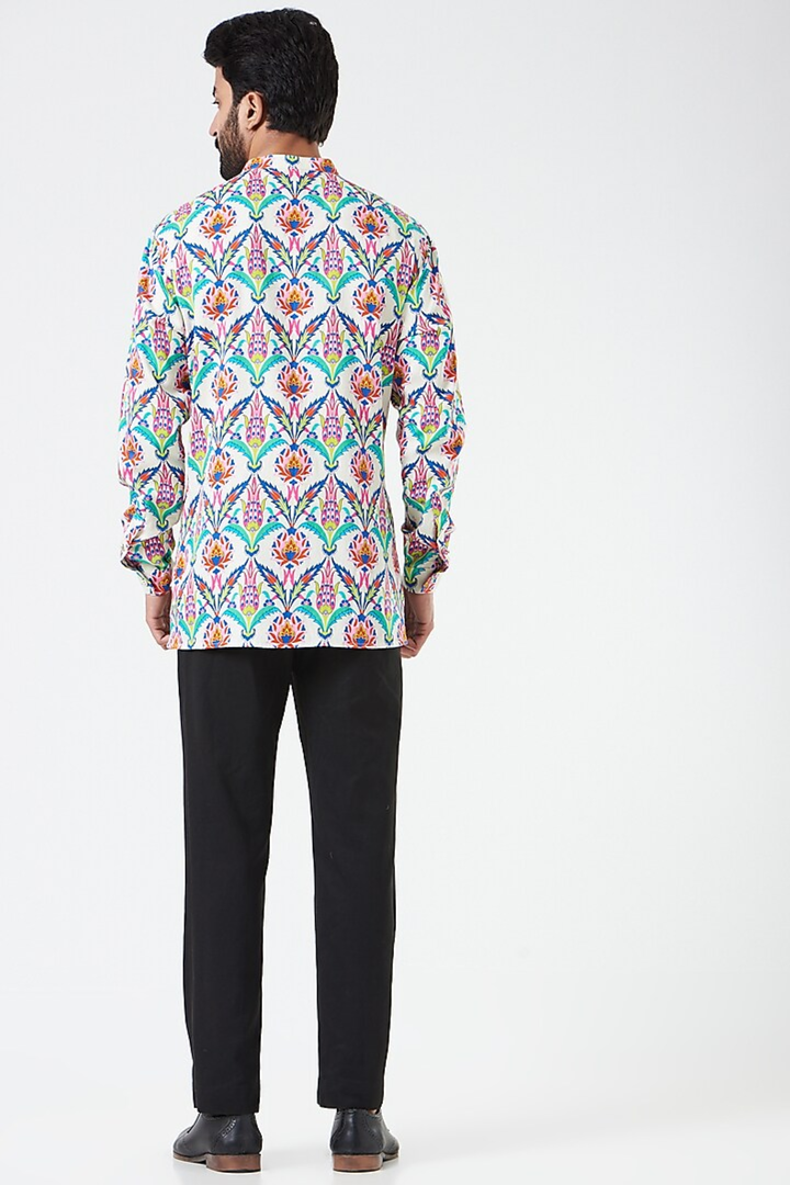 Dusky Iris Neon Flower Shirt-Mens Wear-Siddhartha Bansal