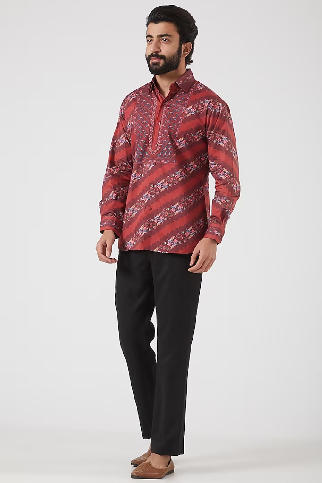 Fresh Maroon Royal Chintz Stripe Shirt-Mens Wear-Siddhartha Bansal