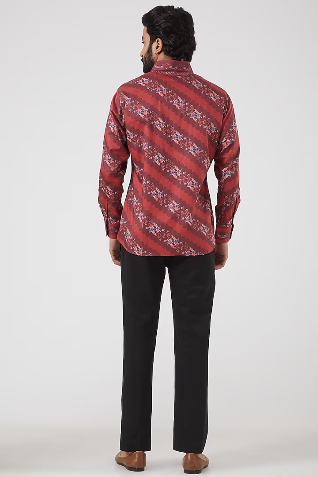 Fresh Maroon Royal Chintz Stripe Shirt-Mens Wear-Siddhartha Bansal