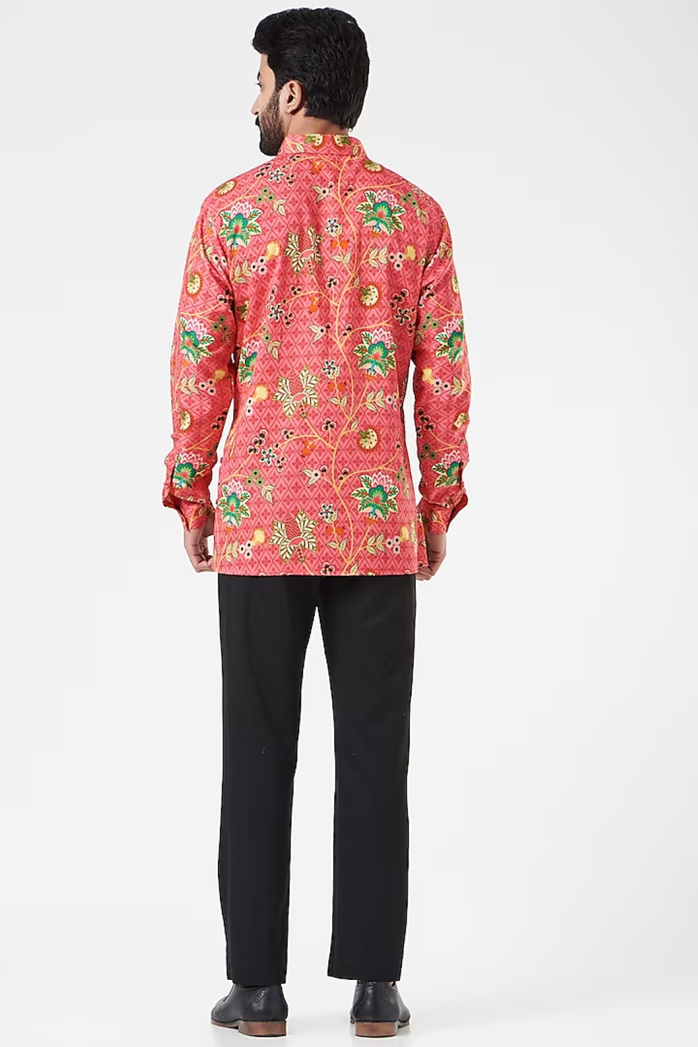 Coral Blush Classic Chintz Floral Shirt-Mens Wear-Siddhartha Bansal