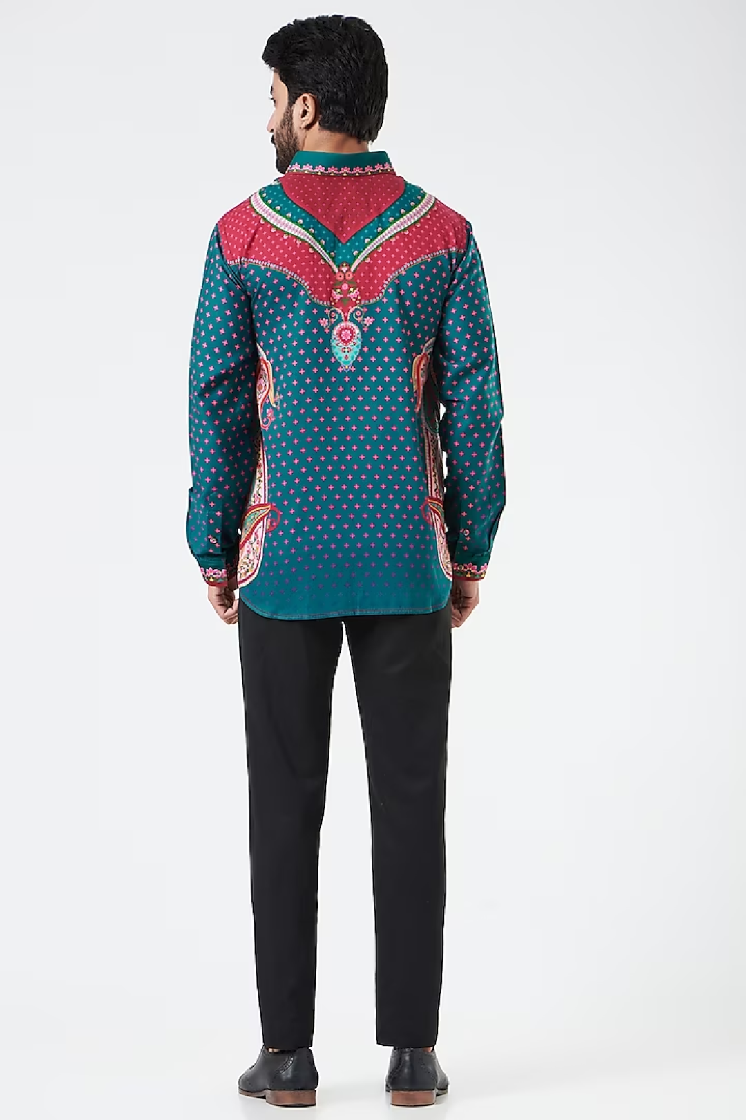 Maroon And Blue Paisley Royal Club Shirt-Mens Wear-Siddhartha Bansal