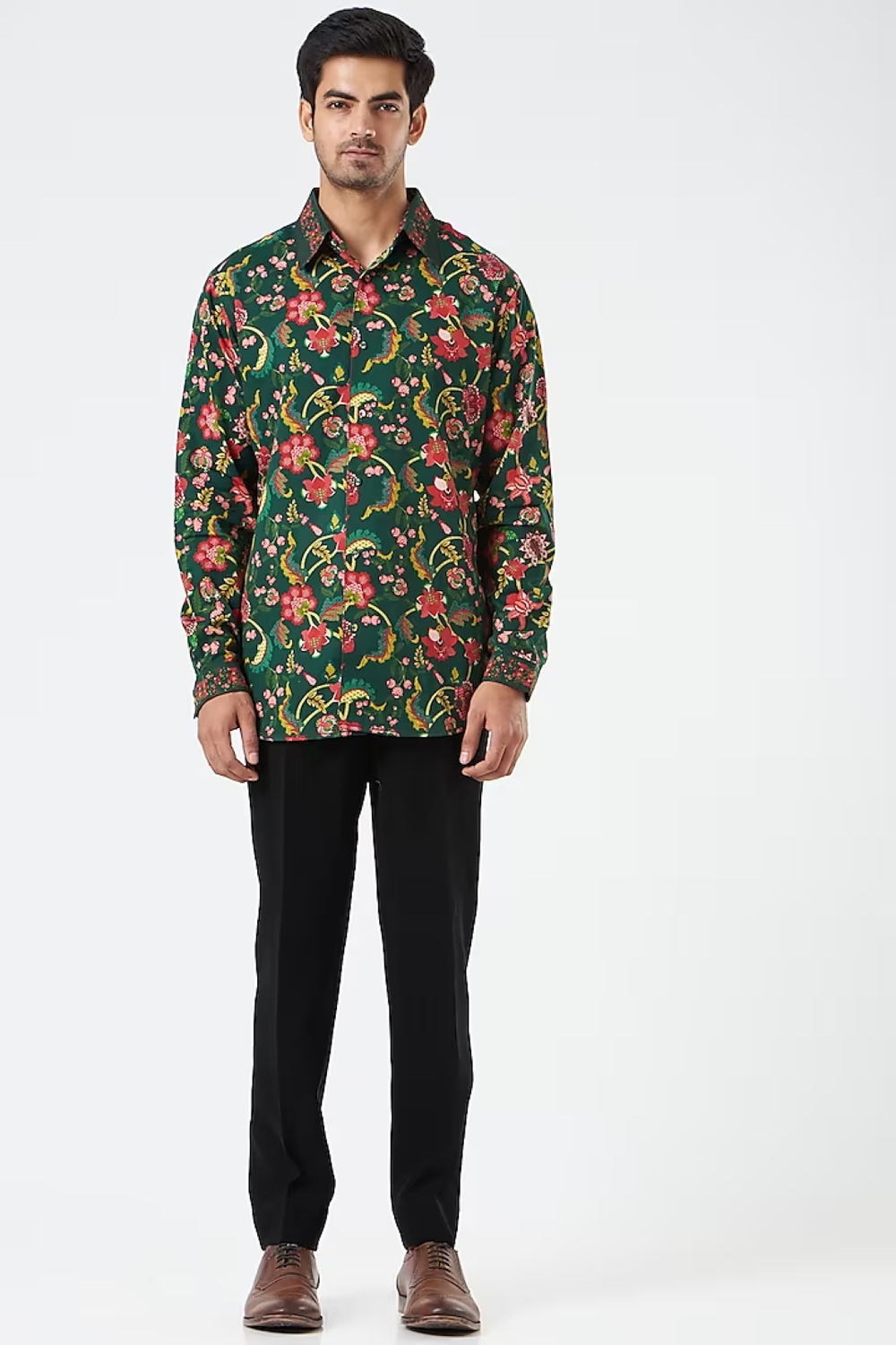 Meadow Green Chintz Shirt-Mens Wear-Siddhartha Bansal