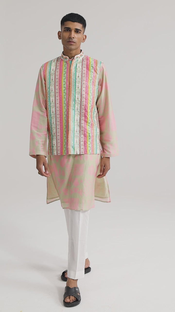 Lavender Hush And Powder Pink Printed Kurta Set
