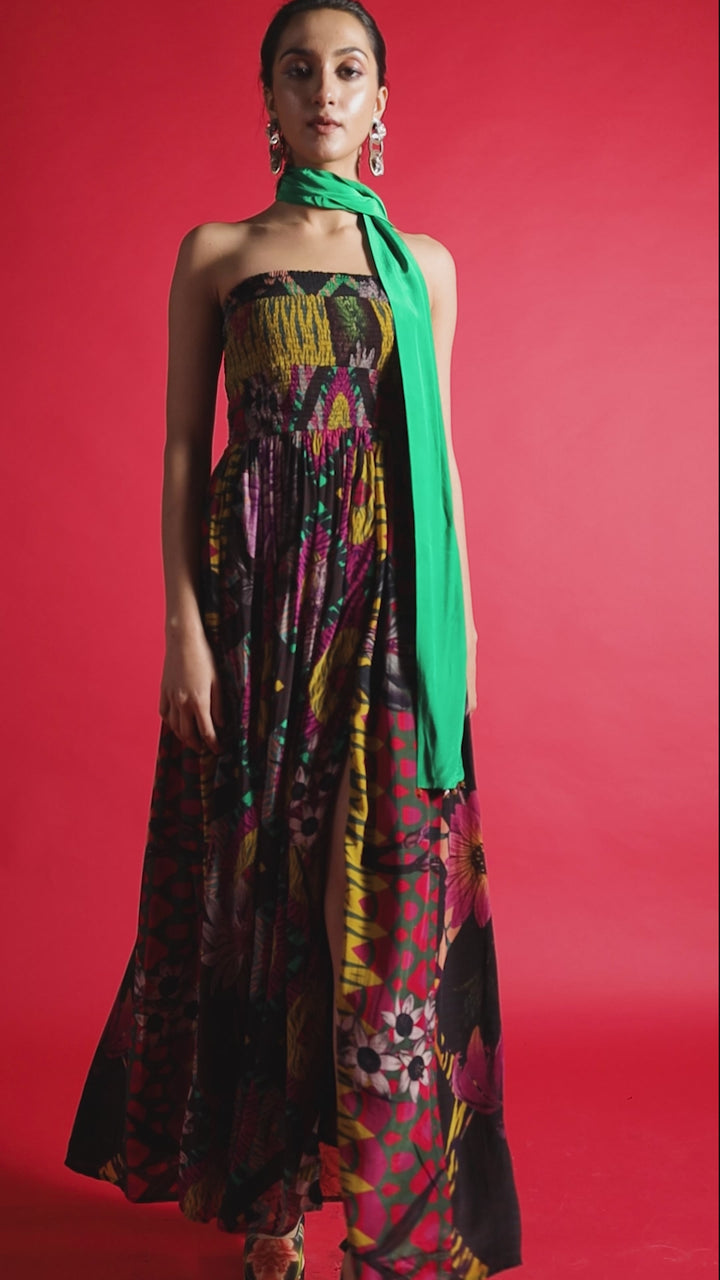 Juniper Print  Front Slit Dress