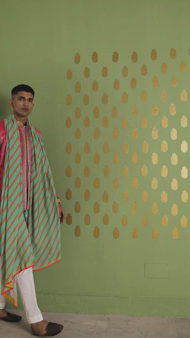 Cubic Chevron Multi Colour Printed Kurta Set