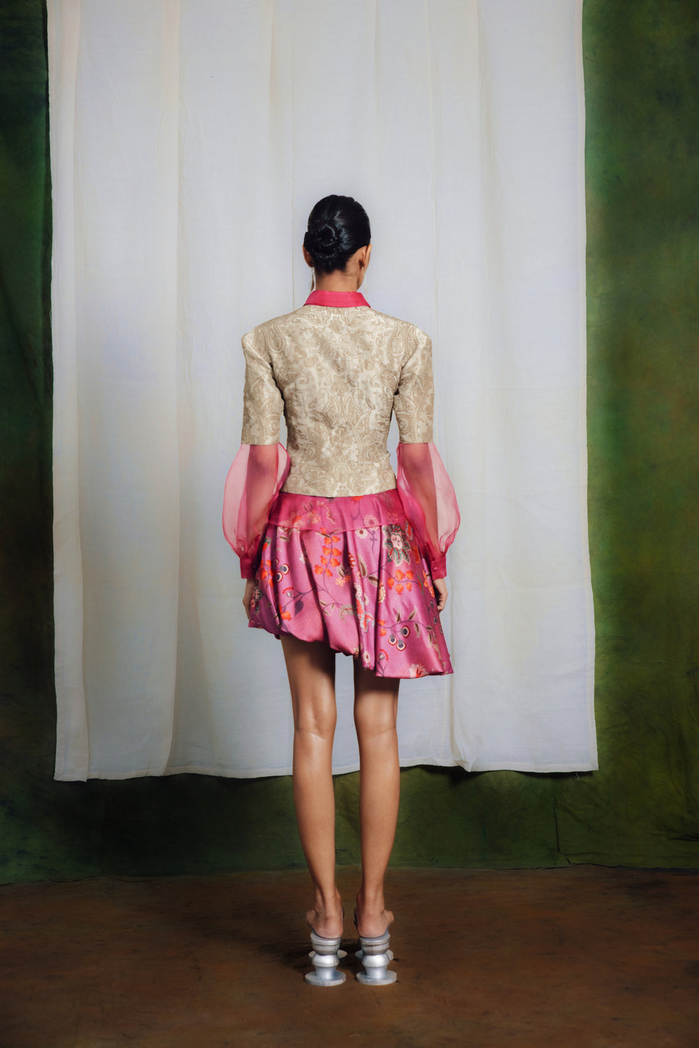 Sand Shirt, Bubble Skirt Co-Ord Set-Co-ord Set-Siddhartha Bansal