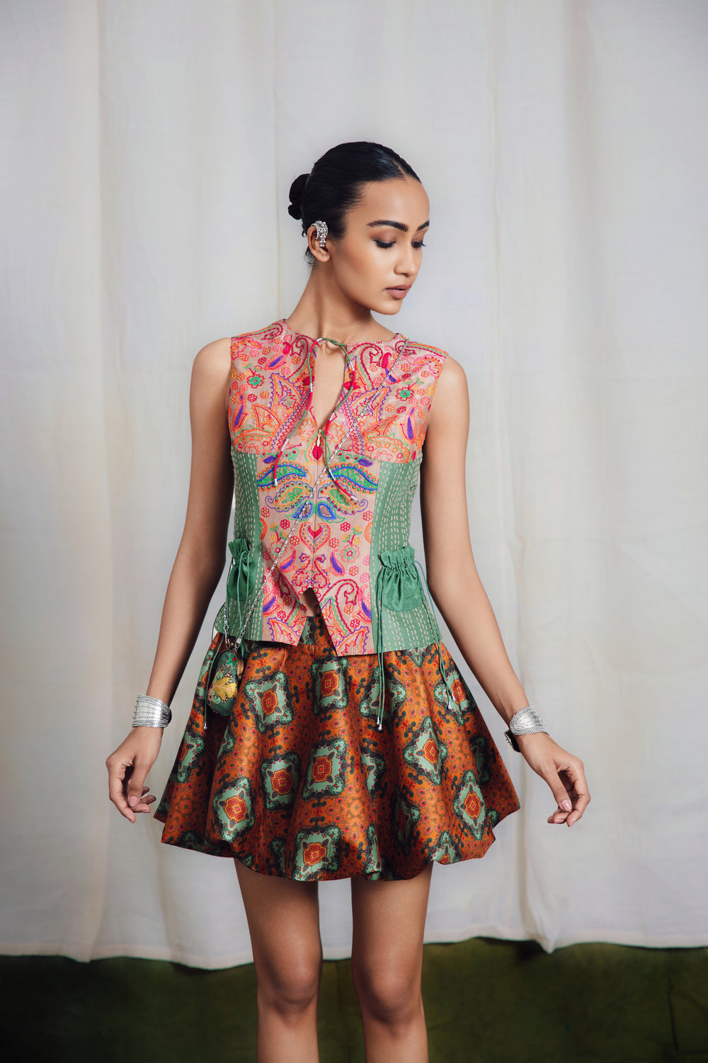Koti Blouse with Babble Skirt Co-Ord Set-Co-ord Set-Siddhartha Bansal