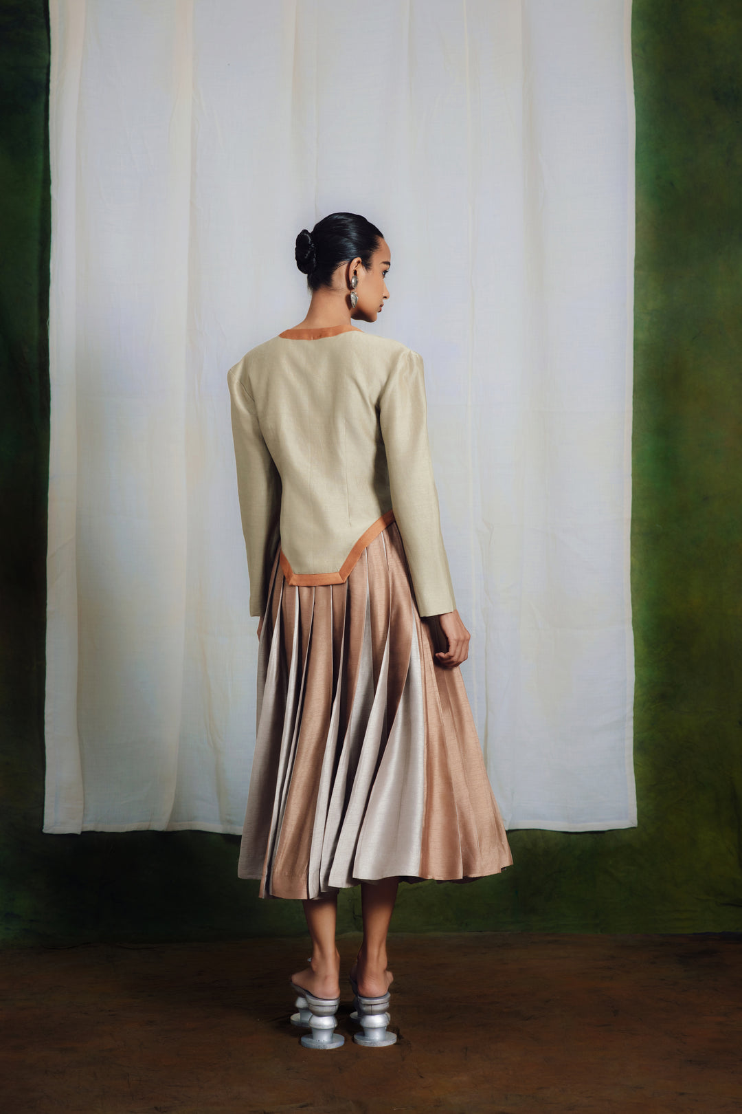 Garasia Blouse with Knife Pleated Skirt Set-co-ord set-Siddhartha Bansal
