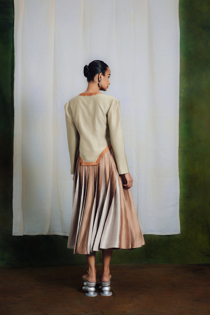 Garasia Blouse with Knife Pleated Skirt Set-co-ord set-Siddhartha Bansal