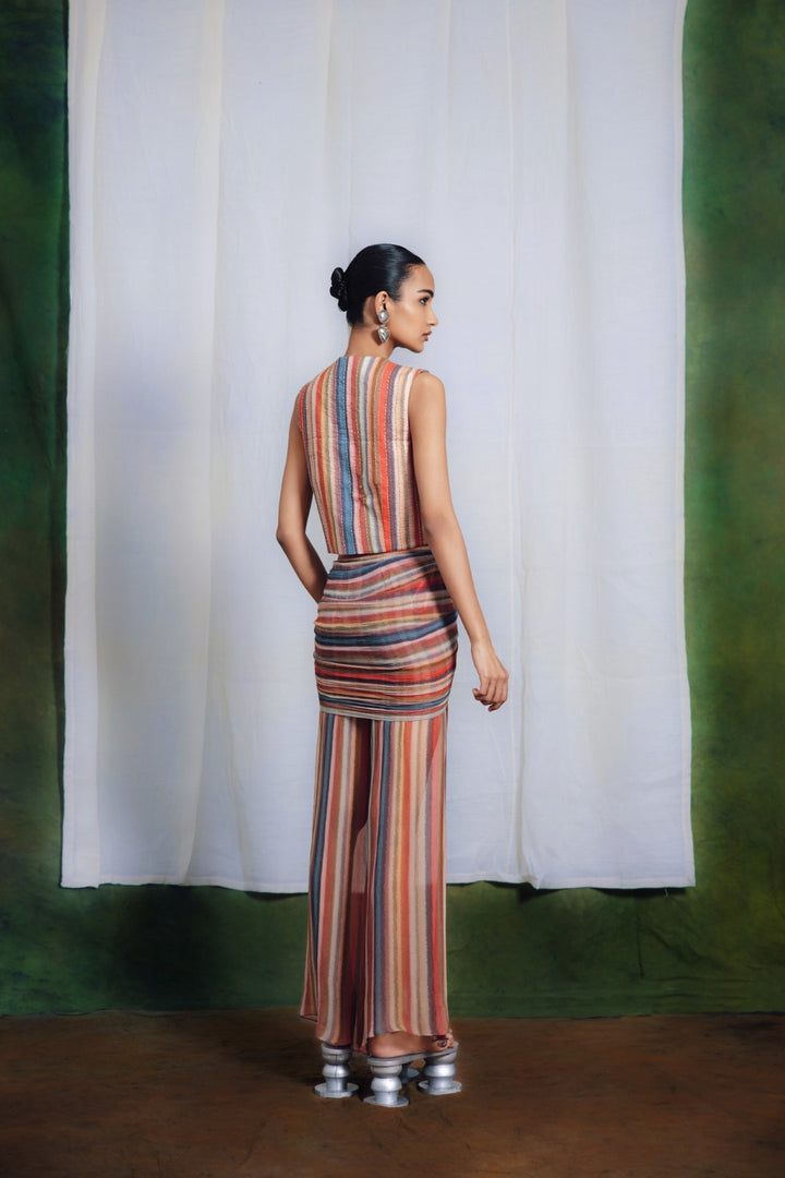 Raya Green Thread Work Short Jacket set-Co-ord Set-Siddhartha Bansal