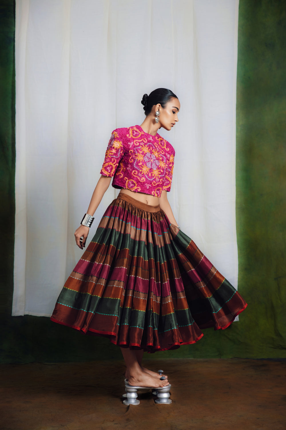 Peacock Skirt Set-co-ord set-Siddhartha Bansal