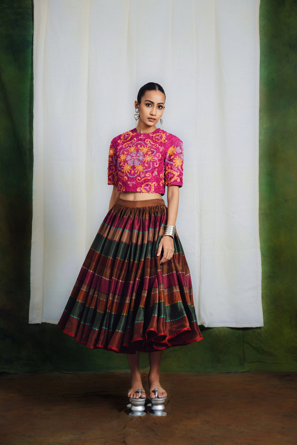 Peacock Skirt Set-co-ord set-Siddhartha Bansal