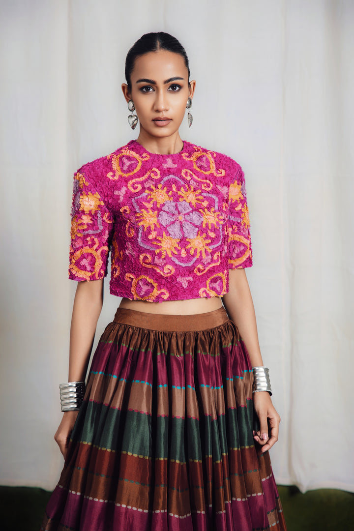 Peacock Skirt Set-co-ord set-Siddhartha Bansal