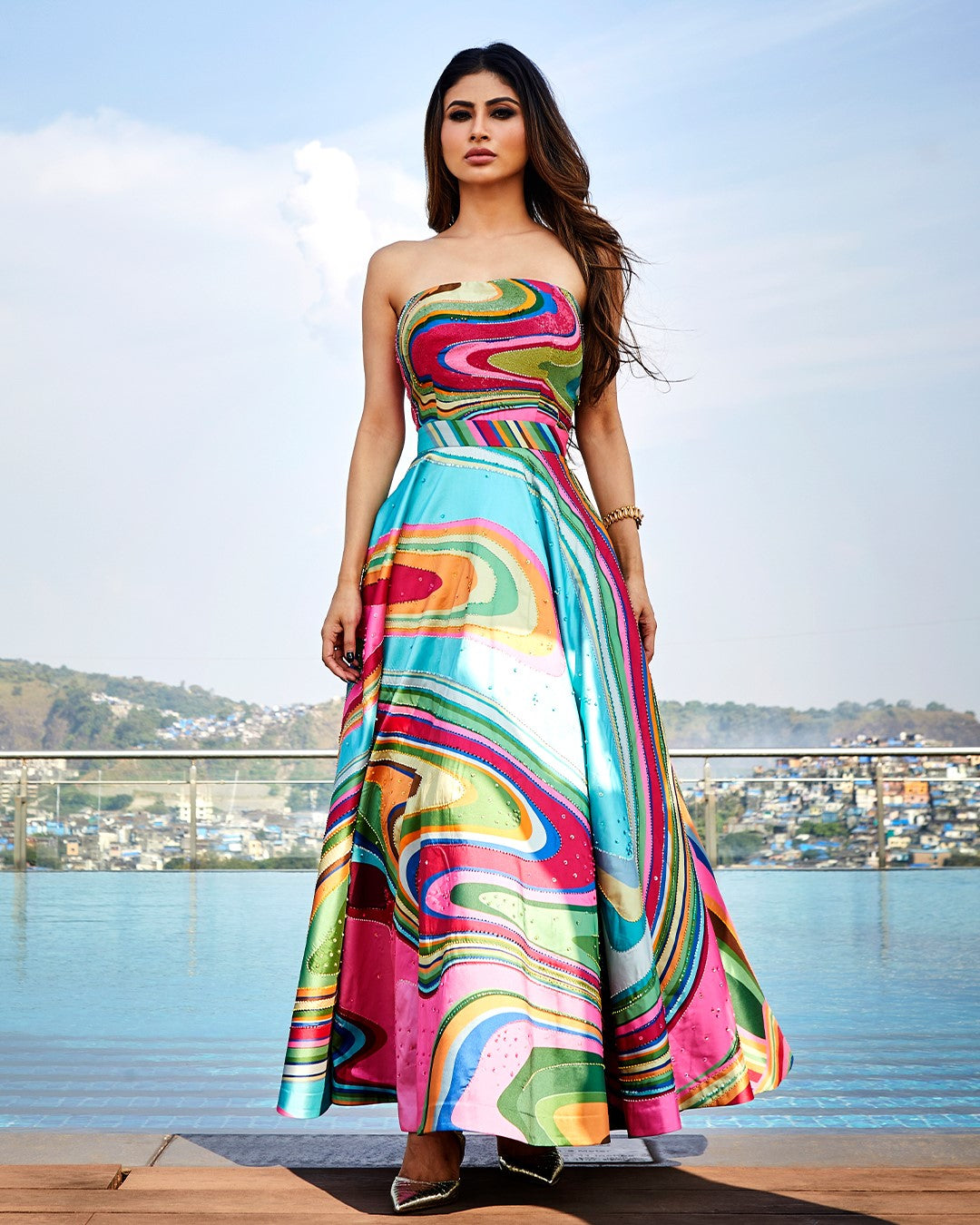 Classy Maroon Cotton A-Line Dress with Multi-Colour Ikat Sleeveless Ja –  Sujatra