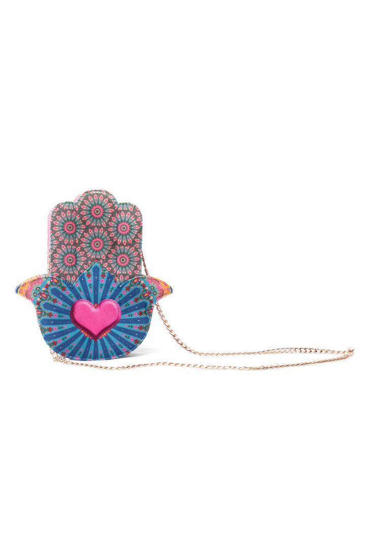 Blue Kaleidoscopic Humsa Hand Bag-Bags-Siddhartha Bansal