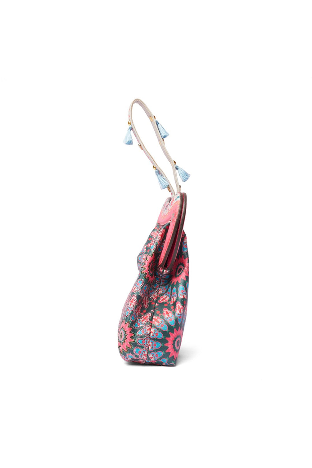 Green Kaleidoscopic Emb. Heart Shape Hand Bag-Bags-Siddhartha Bansal