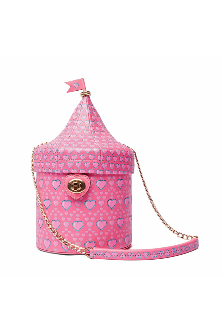 Pink Heart Circus Tent Embroiderd Hand Bag-Bags-Siddhartha Bansal