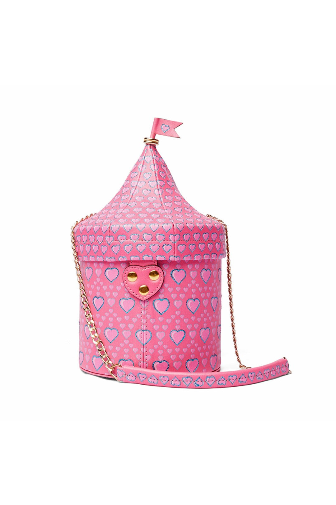Pink Heart Circus Tent Embroiderd Hand Bag-Bags-Siddhartha Bansal