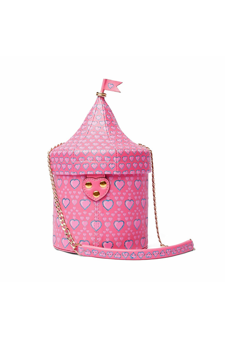 Pink Heart Circus Tent Embroiderd Hand Bag-Bags-Siddhartha Bansal