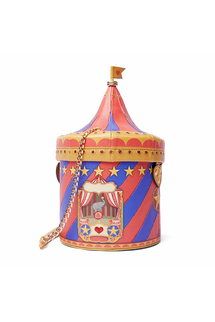 Red &amp; Blue Circus Tent Embroiderd Hand Bag-Bags-Siddhartha Bansal