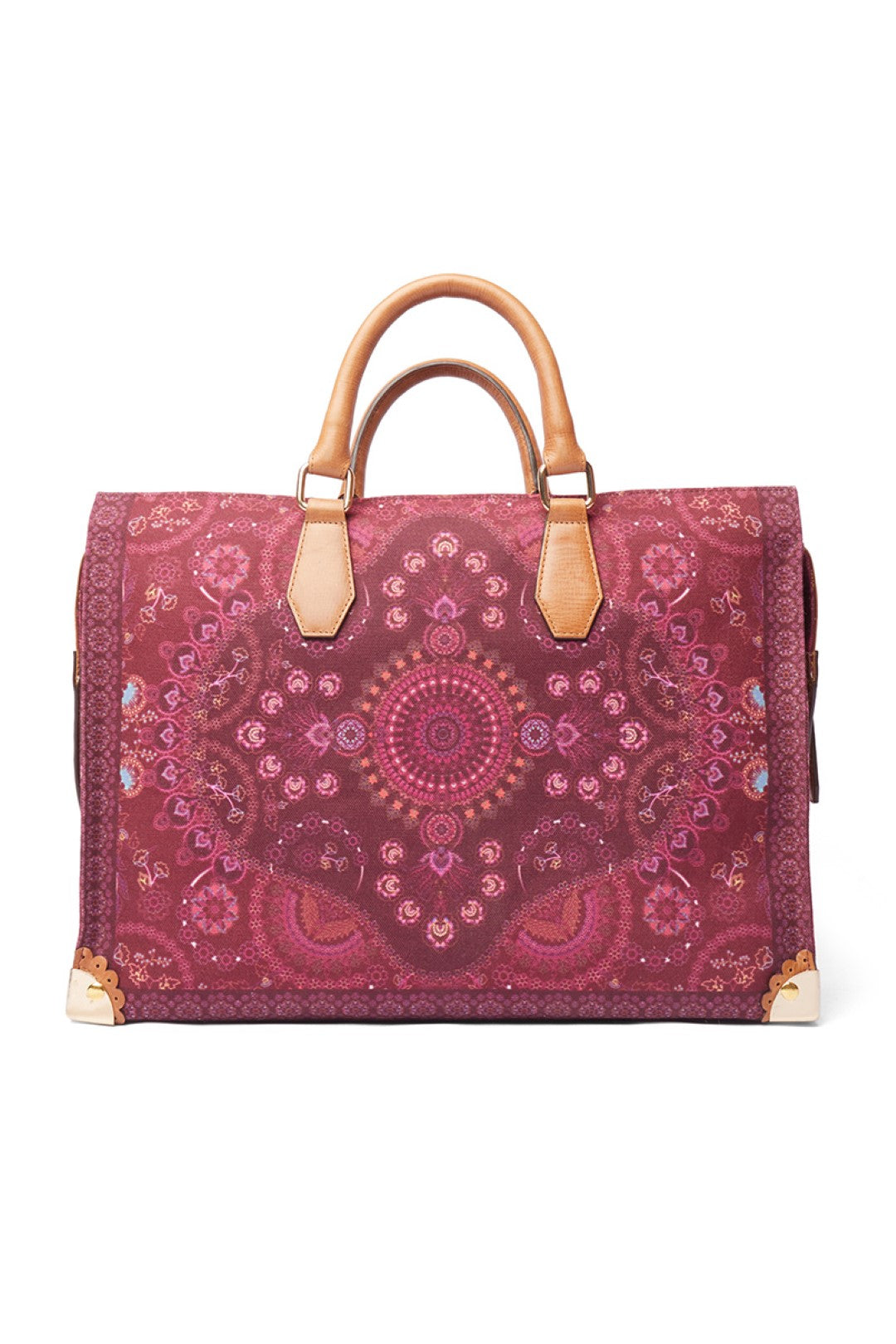 Red Lines Kaleidoscopic Hand Emb. Tote/ Travel Bag-Bags-Siddhartha Bansal
