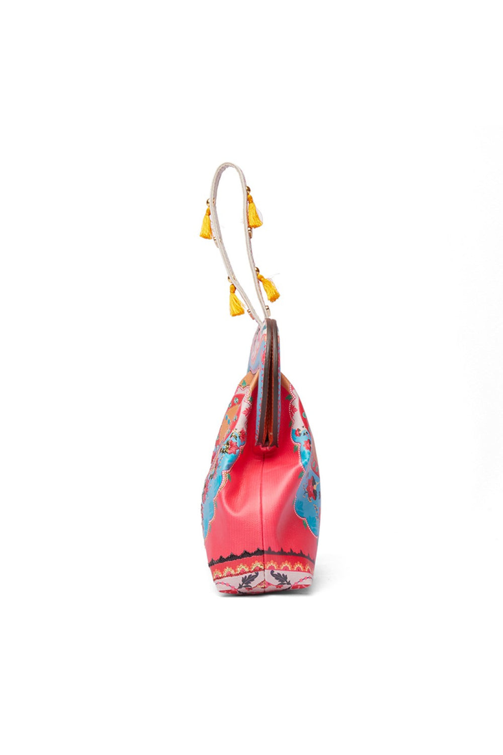 Blue Big Paisley Emb. Heart Shape Hand Bag-Bags-Siddhartha Bansal