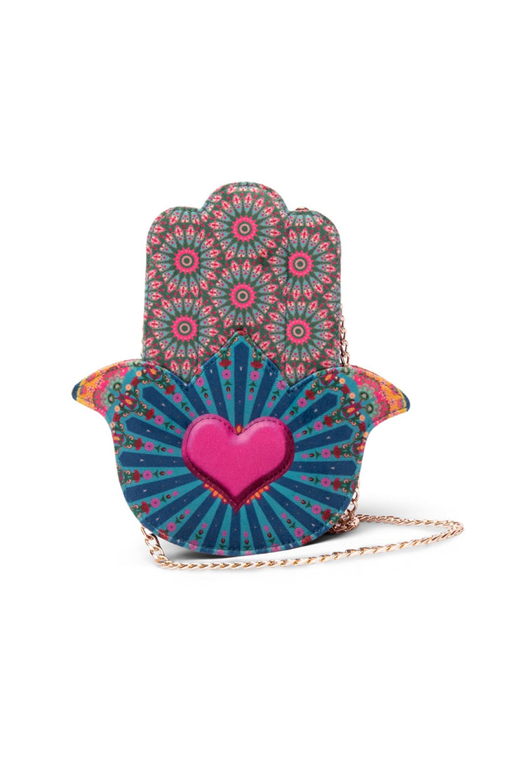 Blue Kaleidoscopic Humsa Hand Bag-Bags-Siddhartha Bansal