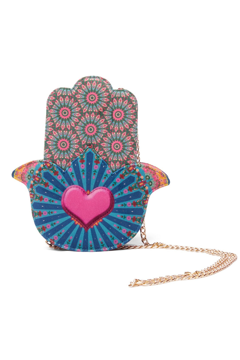 Blue Kaleidoscopic Humsa Hand Bag-Bags-Siddhartha Bansal