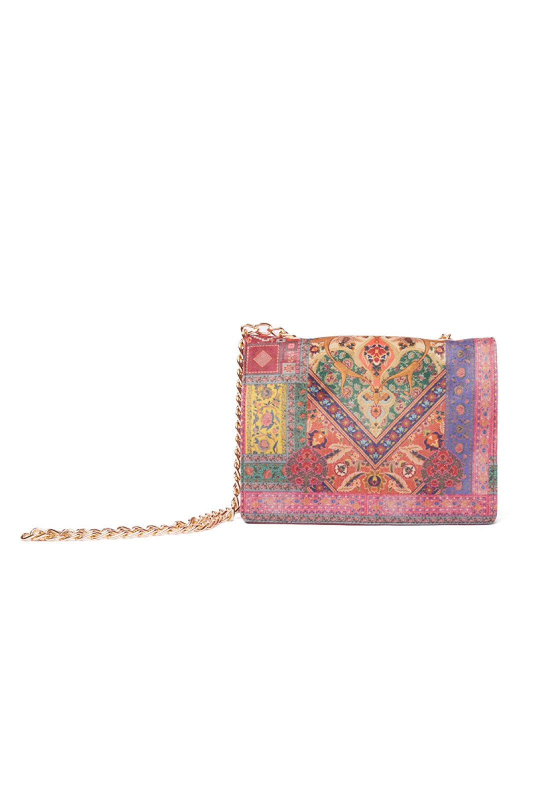 Rug Print Hand Bag With Chain-Bags-Siddhartha Bansal