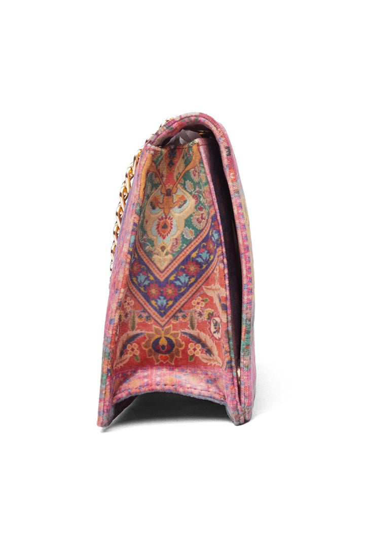 Rug Print Hand Bag With Chain-Bags-Siddhartha Bansal