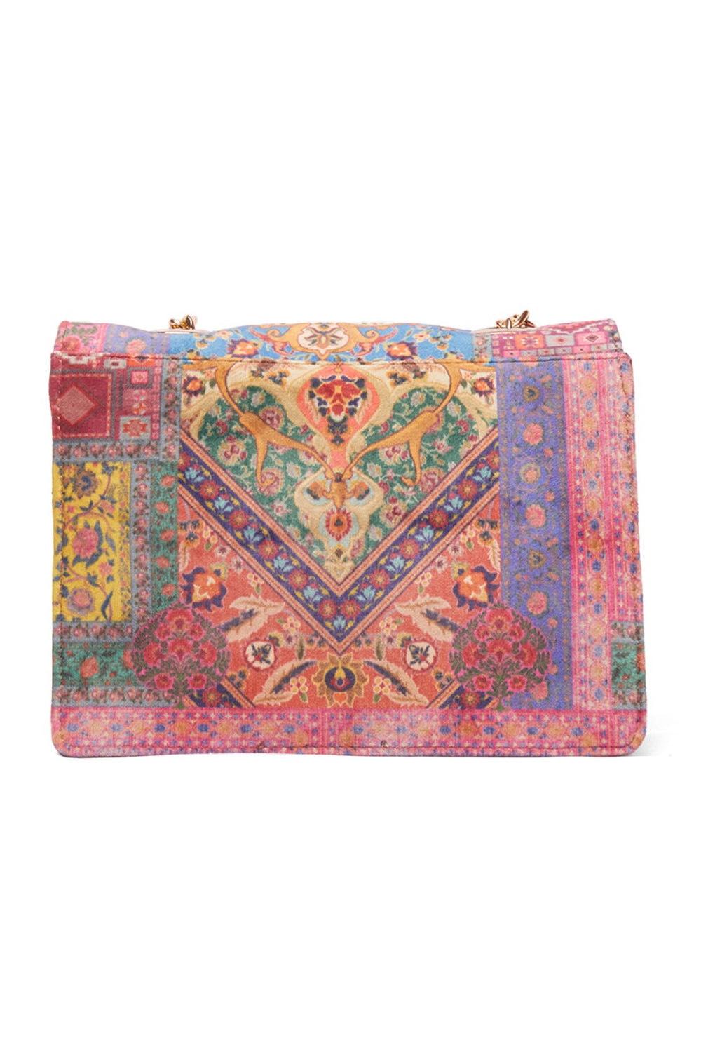Rug Print Hand Bag With Chain-Bags-Siddhartha Bansal