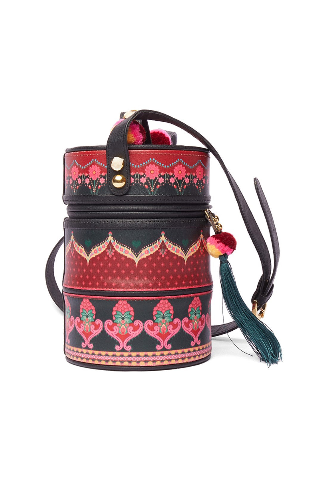 Red &amp; Black Paisley Tiffin Bag-Bags-Siddhartha Bansal
