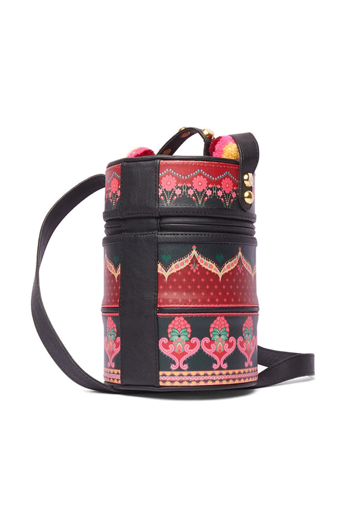 Red &amp; Black Paisley Tiffin Bag-Bags-Siddhartha Bansal