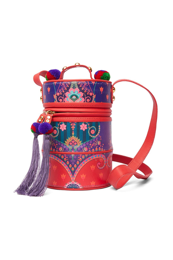 Red &amp; Blue Big Paisley Tiffin Bag-Bags-Siddhartha Bansal