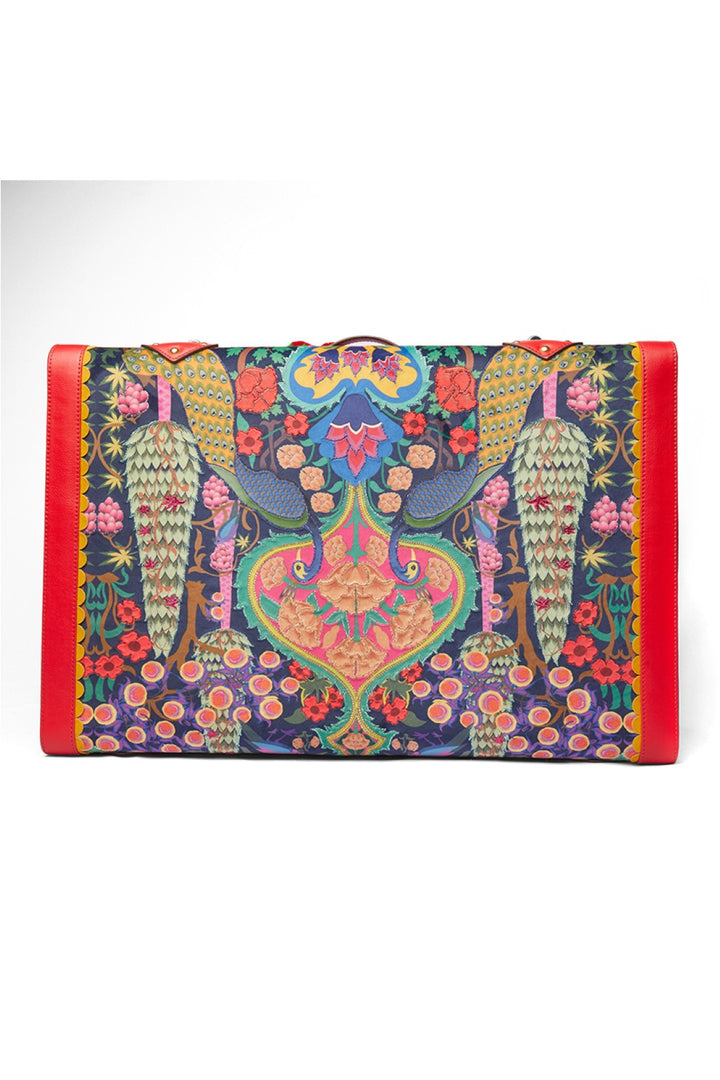 Blue Peacock Embroidered Trunk-Bags-Siddhartha Bansal